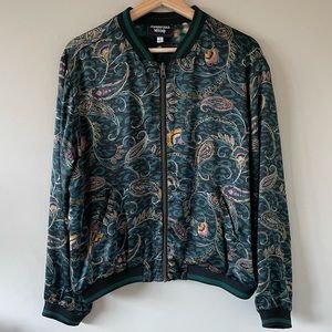 JOHNNY WAS Silk Bomber Jacket